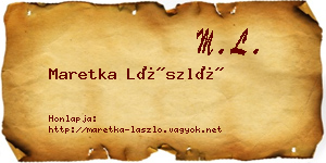 Maretka László névjegykártya